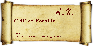 Alács Katalin névjegykártya